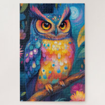 A owl perched on a tree branch