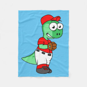 A Pachycephalosaurus Baseball Pitcher. Fleece Blanket