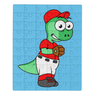 A Pachycephalosaurus Baseball Pitcher. Jigsaw Puzzle