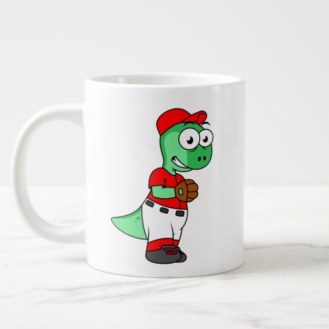 A Pachycephalosaurus Baseball Pitcher. Large Coffee Mug (Left)