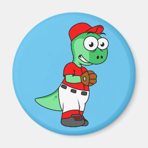 A Pachycephalosaurus Baseball Pitcher. Magnet