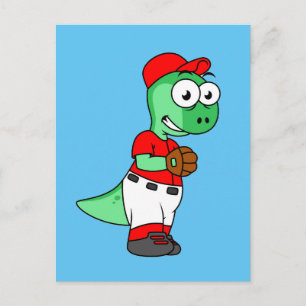 A Pachycephalosaurus Baseball Pitcher. Postcard
