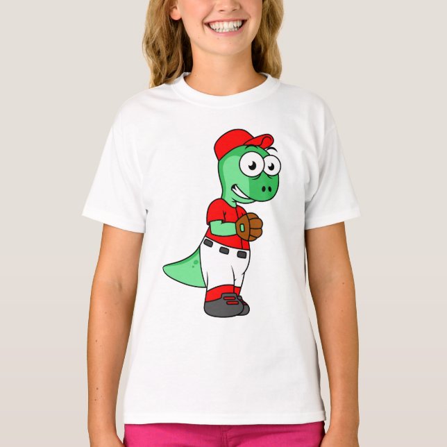 A Pachycephalosaurus Baseball Pitcher. T-Shirt (Front)