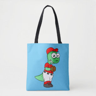 A Pachycephalosaurus Baseball Pitcher. Tote Bag