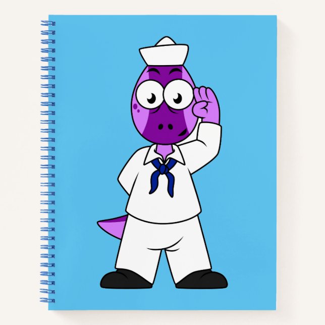 A Pachycephalosaurus Dinosaur Navy Sailor. Notebook (Front)