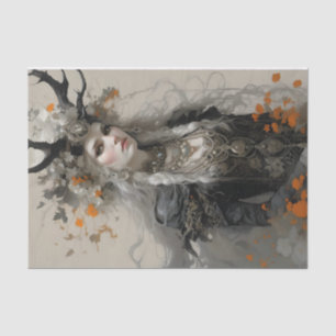 A Pagan Goddess With Antlers decoupage Tissue Paper