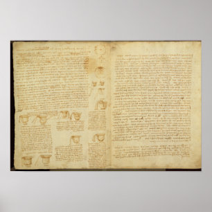 A page from the Codex Leicester, 1508-12 Poster