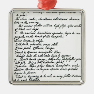 A page from the diary of Rev. James Woodforde Metal Tree Decoration