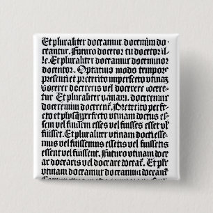 A page of the 'Grammaire Latine' 15 Cm Square Badge