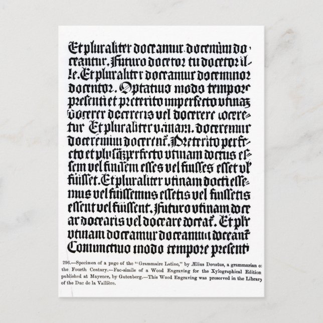 A page of the 'Grammaire Latine' Postcard (Front)