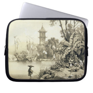 A Pagoda on the Macao-Canton Canal, plate 21 from Laptop Sleeve