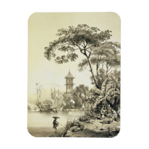 A Pagoda on the Macao-Canton Canal, plate 21 from Magnet