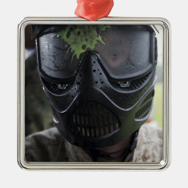 A paintball round metal tree decoration (Front)