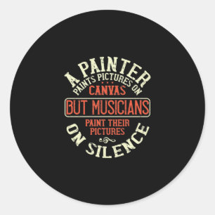 A Painter Paints Pictures On Canvas. Classic Round Sticker