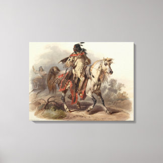 A Painting From Life Of A Blackfoot Warrior Canvas