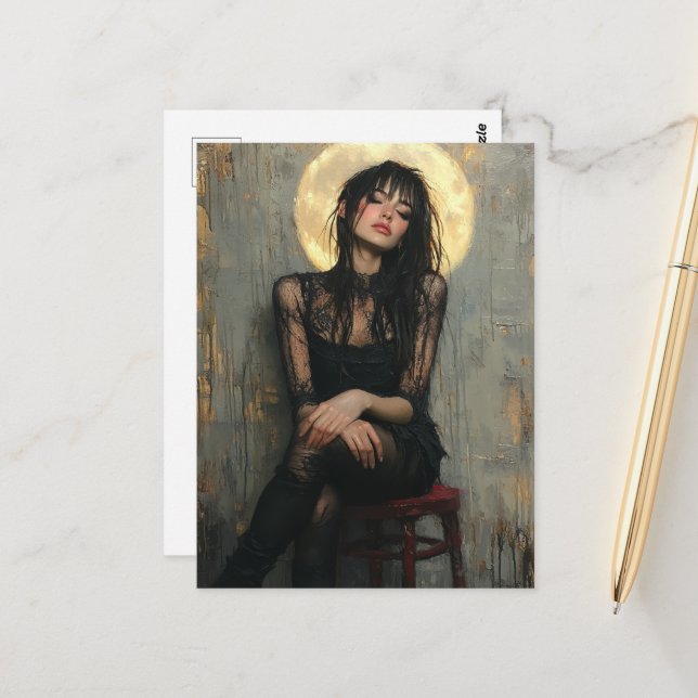 A Painting of a Beautiful Woman Postcard (Front/Back In Situ)