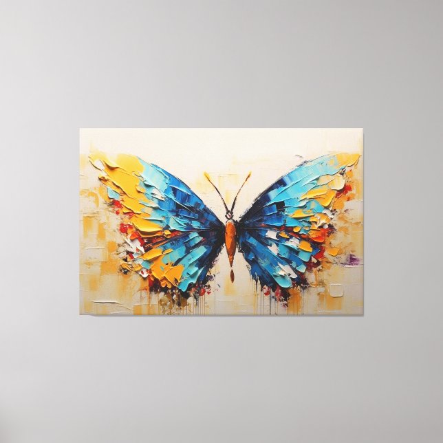 a painting of a butterfly canvas print (Front)