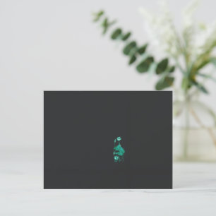a painting of a flower and a fish on a black backg postcard