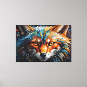 a painting of a fox canvas print