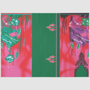 a painting of a frog in a field of grass tissue paper