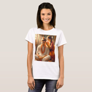 a painting of a man and a woman with a bow on T-Shirt