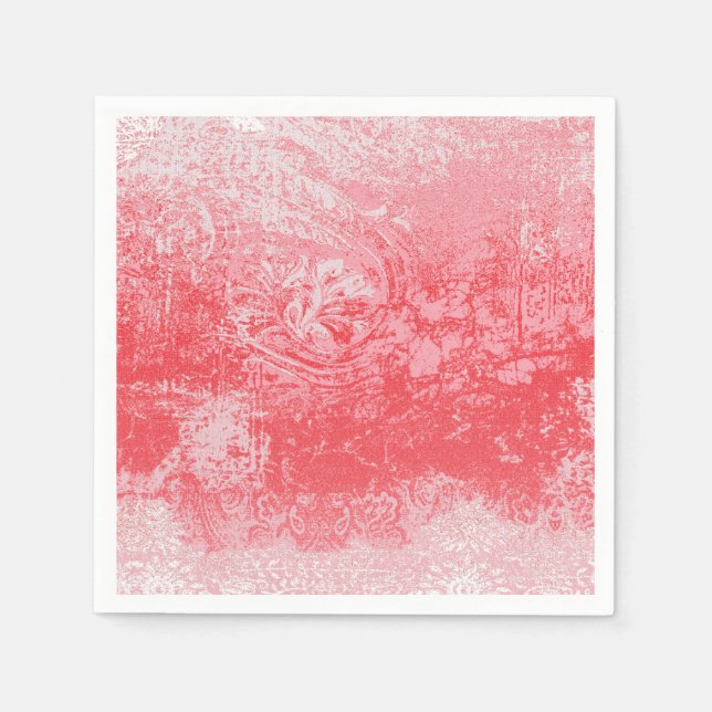 a painting of a red sky with trees napkin (Front)