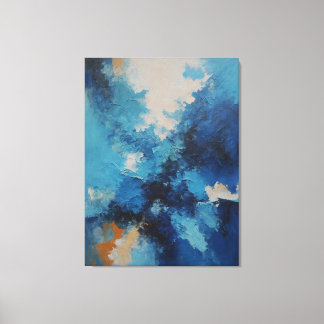 a painting of blue and white clouds canvas print