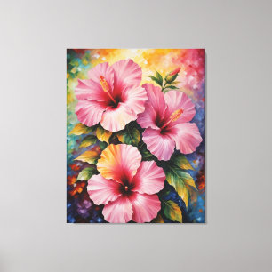 a painting of pink flowers canvas print