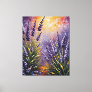a painting of purple flowers vintage canvas print