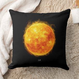 A painting of the sun in a space cushion