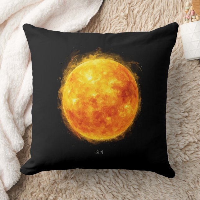 A painting of the sun in a space cushion (Blanket)