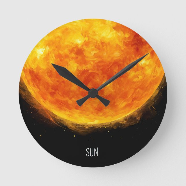 A painting of the sun in a space round clock (Front)