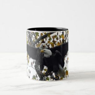 A Pair of Bald Eagles during Fall Season Coffee M Two-Tone Coffee Mug