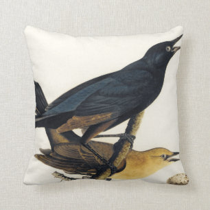 A Pair of Boat-Tailed Grackles Cushion