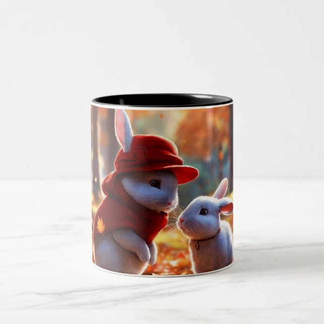A pair of cute little bunnies classical mug (Center)