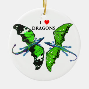 A Pair of Dragons Ceramic Tree Decoration