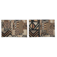 a pair of earthy and tribal pillowcases