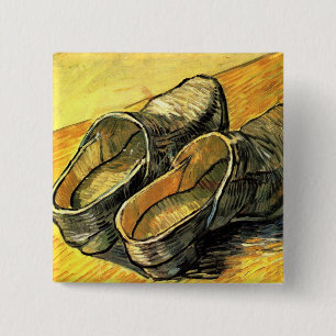 A Pair of Leather Clogs by Vincent van Gogh 15 Cm Square Badge