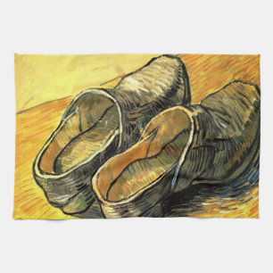 A Pair of Leather Clogs by Vincent van Gogh Tea Towel