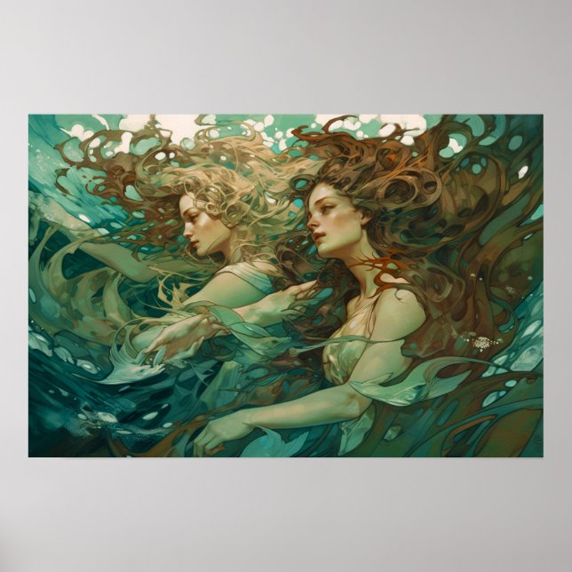 A pair of mermaids poster (Front)