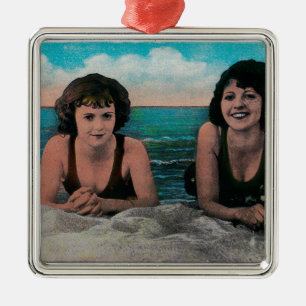 A Pair of Queens on the Beach, Ocean Park Metal Tree Decoration