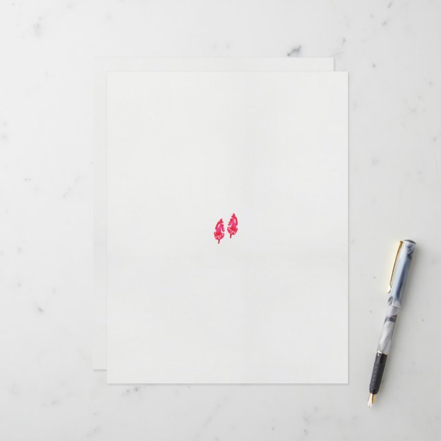 a pair of red leaves on a black background (Front/Back In Situ)