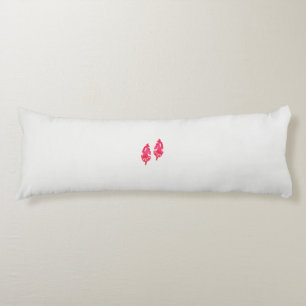 a pair of red leaves on a black background body cushion