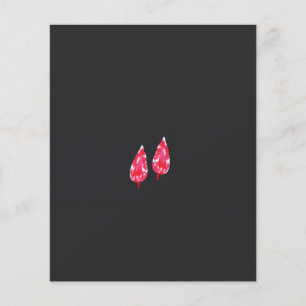 a pair of red leaves on a black background flyer