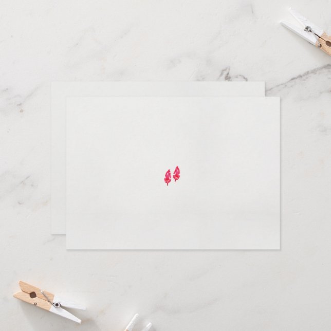 a pair of red leaves on a black background invitation (Front/Back In Situ)