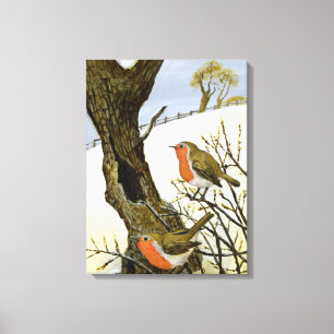 A Pair of Robins Canvas Print