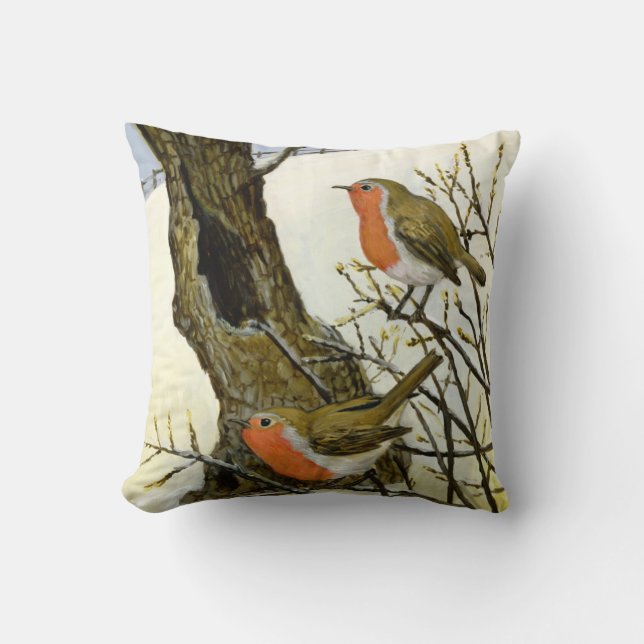 A Pair of Robins Cushion (Front)