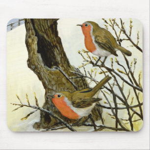 A Pair of Robins Mouse Mat