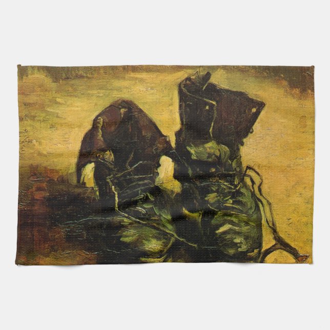 A Pair of Shoes by Vincent van Gogh Tea Towel (Horizontal)