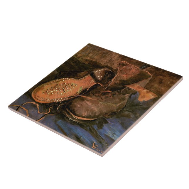 A Pair of Shoes (F333) Van Gogh Fine Art Tile (Side)